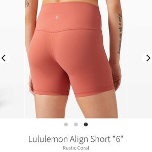 Lululemon Align 6 short rustic coral